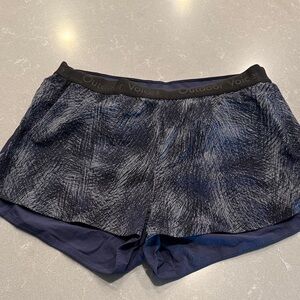 Outdoor Voices Women's Textured Blue Athletic Shorts